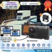 3 Kameralı 4G Uzaktan izlemeli GPS Wifi Yapay Zekalı Akıllı Dashcam Kamyon Tır Kamera Sistemi - 1
