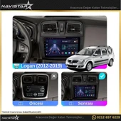 Dacia Logan 2012-2019 Model 2+64GB Android 13 Kablosuz Carplay Navigasyon Multimedya Sistemi thumbnail 3