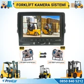 Forklift Kamera Sistemi Reach Truck 2 Kameralı 7 Inç Monitörlü Kayıtlı Kamera Seti - 1
