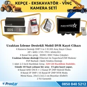 Ekskavatör Dozer Greyder Vinç Kepçe Uzaktan İzlemeli 4 Kameralı 320 Gb Harddisk Kamera Seti - 2