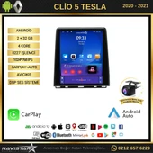 Renault Clio 5 Tesla 2020-2021 Model 2GB + 32GB Kablosuz Carplay Navigasyon Multimedya Sistemi - 2
