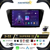 Skoda Superb 2015-2019 Model 2+64GB Android 13 Kablosuz Carplay Navigasyon Multimedya Sistemi - 1