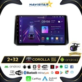 Toyota Corolla 2017-2020 Model 2+64GB Android 13 Kablosuz Carplay Navigasyon Multimedya Sistemi thumbnail 1