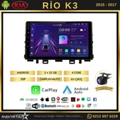 Kia Rio K3 2015-2017 Model 2+64GB Android 13 Kablosuz Carplay Navigasyon Multimedya Sistemi - 2