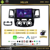 Toyota Hilux 2008-2014 Model 2+64GB Android 13 Kablosuz Carplay Navigasyon Multimedya Sistemi thumbnail 2