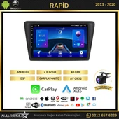 Skoda Rapid 2013-2020 Model 2+64GB Android 13 Kablosuz Carplay Navigasyon Multimedya Sistemi - 2