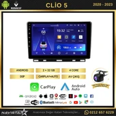 Clio 5 2020-2023 Model 2+64GB Android 13 Kablosuz Carplay Navigasyon Multimedya Sistemi - 2