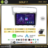 Vw Golf 7 Gri Çerçeve 4GB + 64GB Kablosuz Carplay Android 13 Navigasyon Multimedya Sistemi - 2