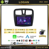 Dacia Logan 2012-2019 Model 2+64GB Android 13 Kablosuz Carplay Navigasyon Multimedya Sistemi thumbnail 2