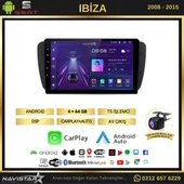 Seat Ibiza 4GB + 64GB 2008-2015 Model Android 13 Kablosuz Carplay Navigasyon Multimedya Sistemi - 1