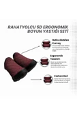 RahatYolcu 5D Ergonomik Boyun Yastığı Seti 2 Adet Kırmızı - 5