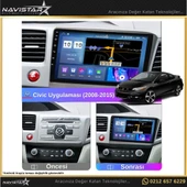 Honda Civic  2008-2015 Model 2GB + 64GB Android 13 Kablosuz Carplay Navigasyon Multimedya Sistemi - 3