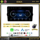 Fiat Egea 4GB + 64GB Kablosuz Carplay 2015-2022 Android 13 Navigasyon Multimedya Sistemi - 2