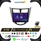 Hyundai  Accent Blue 2011-2013 Model 2+64GB Android 13 Kablosuz Carplay Navigasyon Multimedya Sistemi - 1