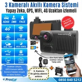 3 Kameralı 4G Uzaktan izlemeli GPS Wifi Yapay Zekalı Akıllı Dashcam Kamyon Tır Kamera Sistemi - 2