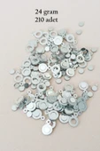 Oya Abiye Bileklik Kolye Pleksi Metalik Plastik Pul Gümüş Renk 24 gram 210 adet - BNC570 - 1