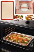 30x40 cm Silikon Fırın Pişirme Silpatı Kendinden Yağlı Yapışmaz Hamur Açma Matı Yanmaz Tepsi Kağıdı - 3