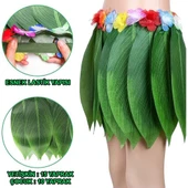 Tropikal Esintili Hawaii Yapraklı Parti Eteği Yetişkin Boy - 2