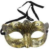 Altın Renk Eskitme Balo Maskesi – Venedik Tarzı Parti Maskesi thumbnail 4