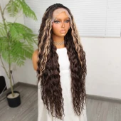 Kahverengi Balköpüğü Işıltılı Fiber Sentetik Tül Peruk thumbnail 3