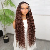 Kahve Karamel Ombreli Fiber Sentetik Tül Peruk thumbnail 3