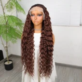 Kahve Karamel Ombreli Fiber Sentetik Tül Peruk thumbnail 4