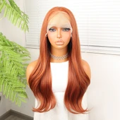 Bakır Fiber Sentetik Hafif Dalgalı Tül Peruk thumbnail 2