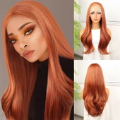 Bakır Fiber Sentetik Hafif Dalgalı Tül Peruk thumbnail 1