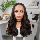 Kahverengi Orta Boy Hafif Dalgalı Tül Peruk thumbnail 1