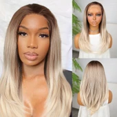 Kumral Beyaz Platin Ombreli Tül Peruk thumbnail 1