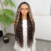 Kahverengi Balköpüğü Işıltılı Fiber Sentetik Tül Peruk thumbnail 2