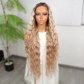 Kumral Balköpüğü Ombreli ve Röfleli Fiber Sentetik Tül Peruk thumbnail 2