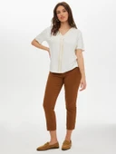 Faik Sönmez Minimalist V Yaka Oversize Tişört - Kısa Kol - 5