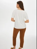 Faik Sönmez Minimalist V Yaka Oversize Tişört - Kısa Kol - 8