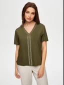 Faik Sönmez Minimalist V Yaka Oversize Tişört - Kısa Kol - 12