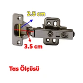Mobilya Kapak Kapağı Mutfak Vestiyer Kiler Dolabı Metal Düz Krom Pistonlu Tas Menteşe 2 ADET - 2