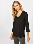 Faik Sönmez Oversize V Yaka 3/4 Kol Kadın Tişört - Rahat ve Şık thumbnail 8