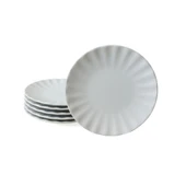 Keramika Beyaz Sirius Pasta Tabağı 22 Cm 6 Adet 004 - 5