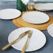 Keramika Beyaz Sirius Pasta Tabağı 22 Cm 6 Adet 004 - 3