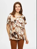 Faik Sönmez Oversize Minimalist Kadın T-Shirt - Kısa Kol Günlük - 1