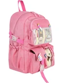 Waddell Kawaii Kore Tarzı Aksesuarlı İlkokul Sırt ve Beslenme Çantası Pembe 25002 - 3