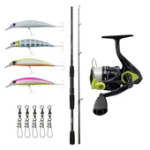 YekOutdoor Spin Olta Seti Okuma Wave Power 2,74 cm 7-30 gr 2 Parça Spin Kamışı&Okuma Fin Chaser X FNX-40NG Blue 1BB Olta Makinesi thumbnail 1