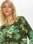 Faik Sönmez Kadın Çiçek Desenli 3/4 Kol Regular Fit T-Shirt - 8