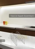 Tava Kapak Düzenleyici Paslanmaz 5 Bölmeli Tabaklık Gri - 1