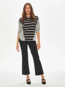 Faik Sönmez Minimalist Çizgili Oversize Uzun Kol Tişört - Günlük Şıklık - 5