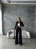 GABARDİN CEKET - PANTOLON TAKIM - Siyah - 1