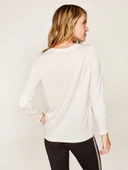 Faik Sönmez Minimalist Oversize Uzun Kol Kadın T-Shirt - Günlük Şıklık - 6