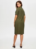 Faik Sönmez Polo Yaka Kısa Kollu Midi Elbise - Günlük Şıklık thumbnail 4