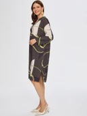 Faik Sönmez Minimalist V Yaka Uzun Kol Midi Elbise - 7