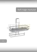 Yapışkanlı Raflı Kağıt Havluluk Paslanmaz Peçetelik Çelik Banyo Havluluk Düzenleyici Gri - 2